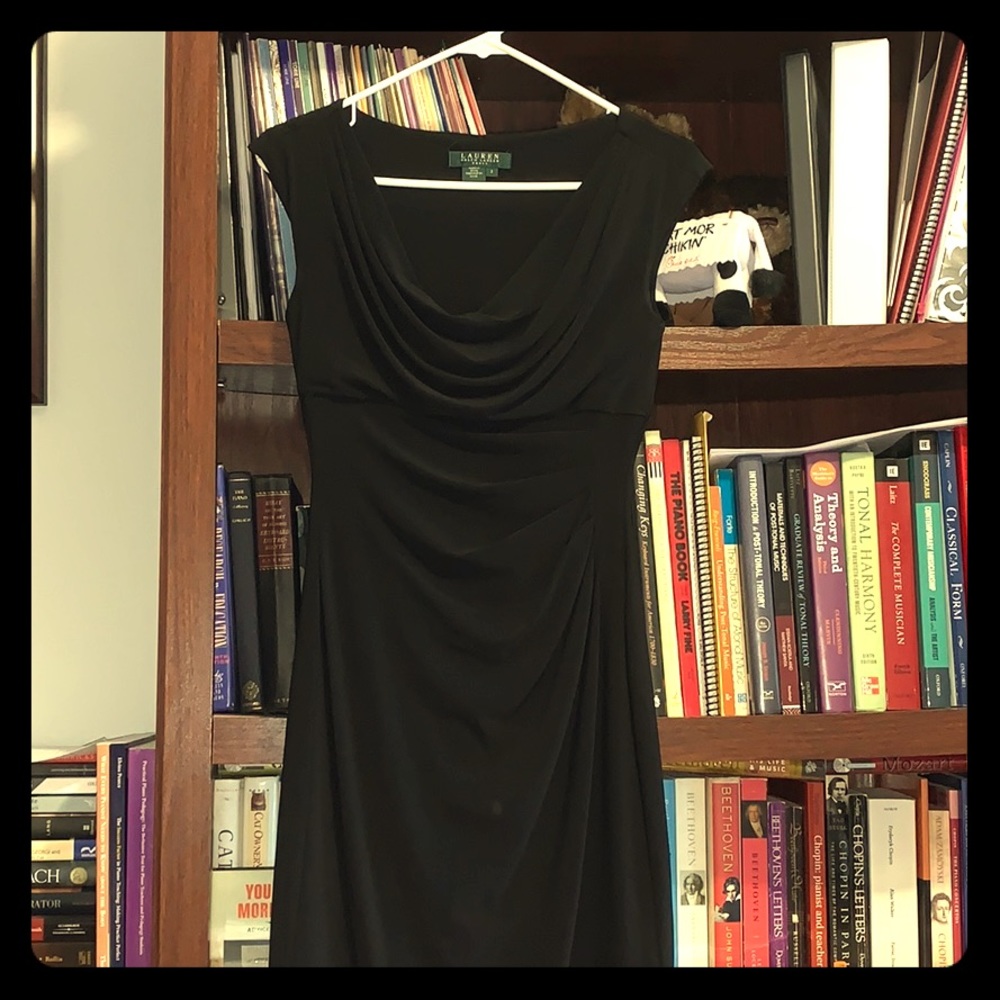 Lauren Ralph Lauren cocktail dress cowl neck black